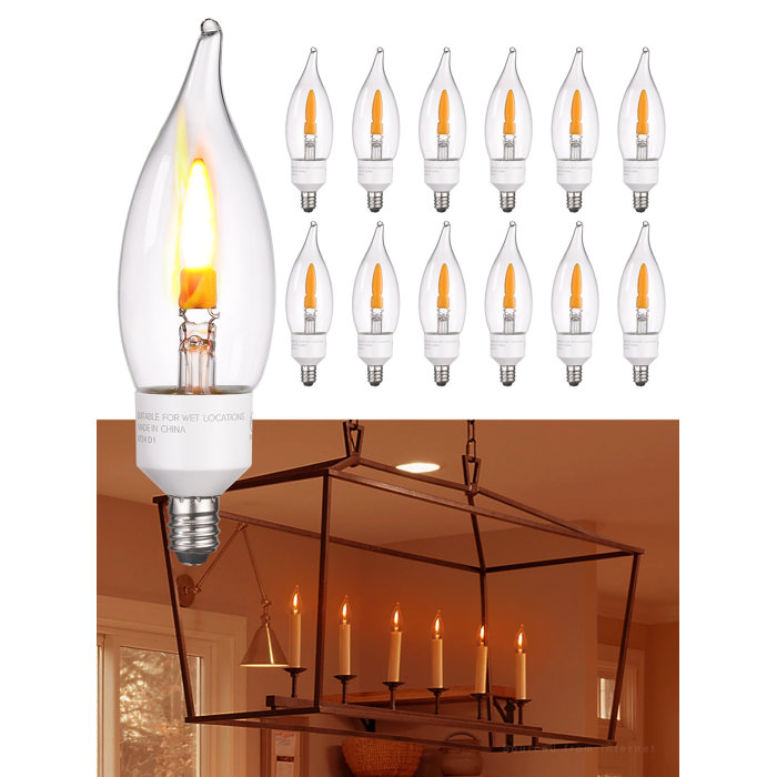 TORCHSTAR Ca11 Flame Light Bulbs E12 Base, 1W Led Flickering Bulbs, 2 ...
